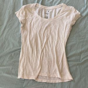 White scoop neck shirt